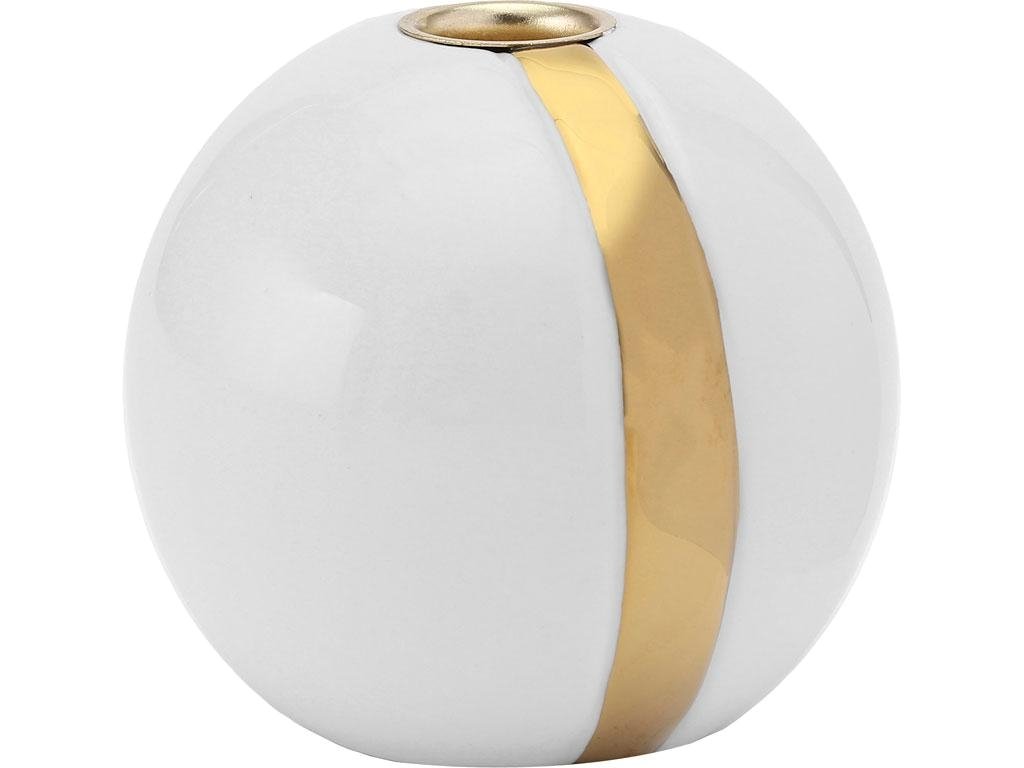 Lysestage Karma Blanc Line hvid guld - Fransenhome