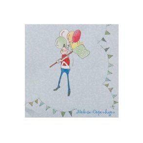 Medusa servietter f�dselsdag bl� med balloner - Fransenhome