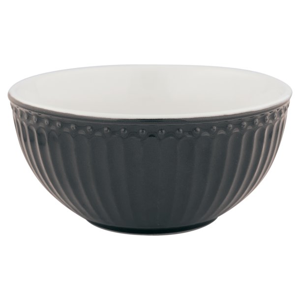 Alice Dark Grey cereal bowl 14 cm fra GreenGate - Tinashjem