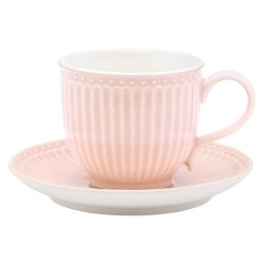 Alice Pale Pink kop med underkop fra GreenGate - Tinashjem