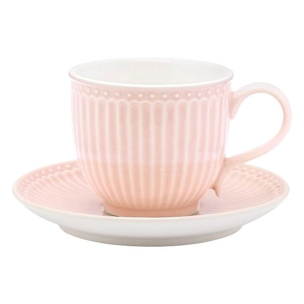 Alice Pale Pink kop med underkop fra GreenGate - Tinashjem