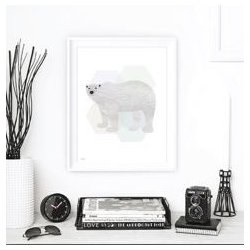 Plakat fra A:Sign isbj�rn 30 x 40 cm i ramme p� v�g - Fransenhome