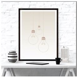 Plakat fra A:Sign lights 30 x 40 cm i ramme p� v�g - Fransenhome