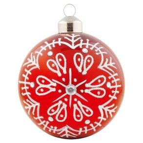 Julekugle Ball Glass Red med perler fra GreenGate - Tinashjem