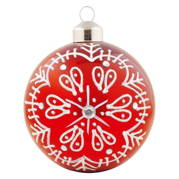 Julekugle Ball Glass Red med perler fra GreenGate - Tinashjem
