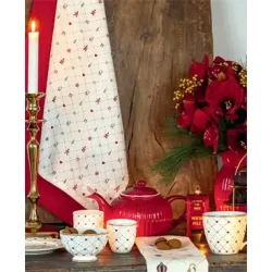 Clarina Heart White mug fra GreenGate p� julebord - Tinashjem