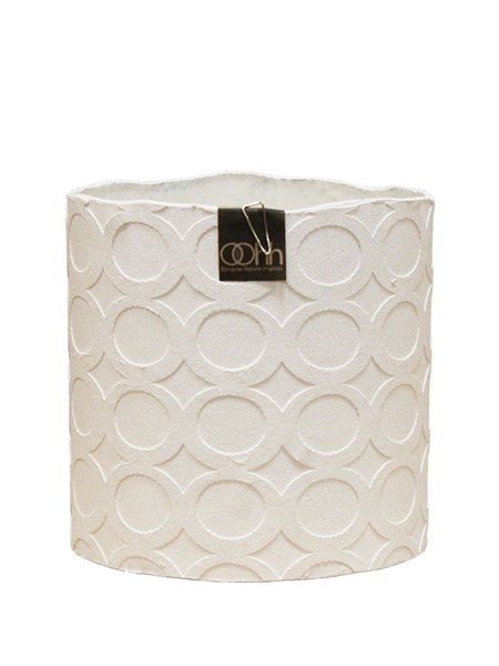 L�bech Living urtepotteskjuler Rounds hvid h�jde 13 cm med cirkler - Fransenhome