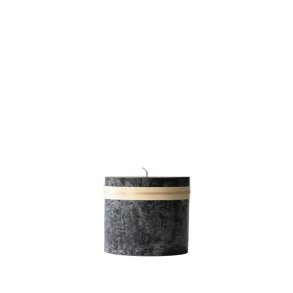 Lys Sort h�jde 7,5 cm Timber Candle fra L�bech Living - Fransenhome