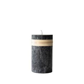 Lys Sort h�jde 15 cm Timber Candle fra L�bech Living - Fransenhome