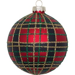Julekugle Dagmar ball check red fra GreenGate - Tinashjem