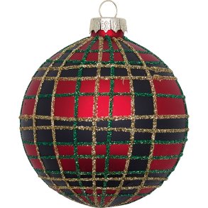 Julekugle Dagmar ball check red fra GreenGate - Tinashjem