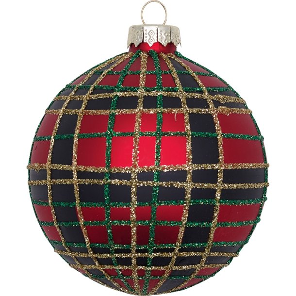 Julekugle Dagmar ball check red fra GreenGate - Tinashjem
