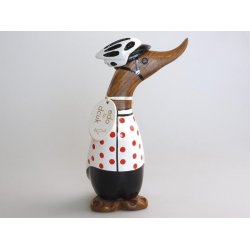 And med cykel tr�je gr�n h�jde ca. 22 cm - prikket tr�je - Fransenhome