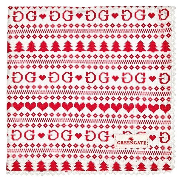December Red stofserviet fra GreenGate - Tinashjem