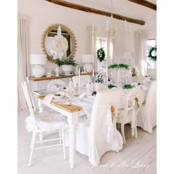 Jeanne d�Arc Living Julespecial 2024 Den Dejlige Juletid d�kket hvidt julebord - Tinashjem