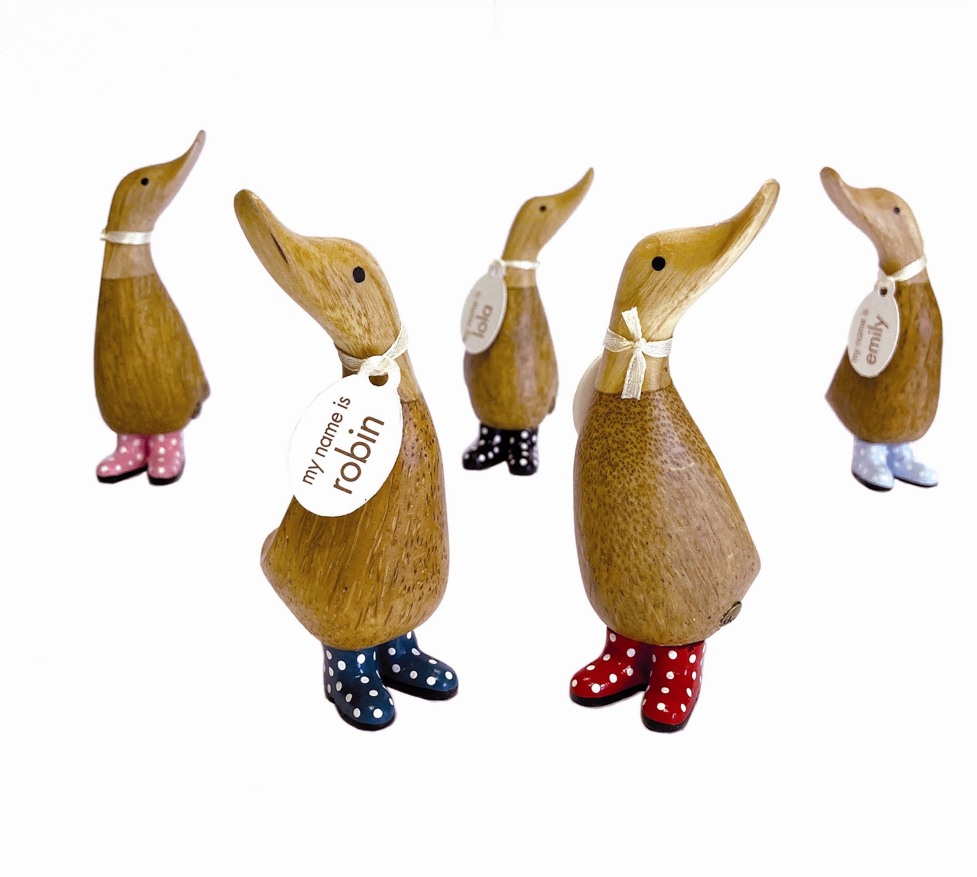 And Lysebl� st�vler med hvide prikker ca. 10 cm - Fransenhome