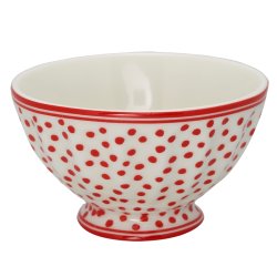 Dot White french bowl 10 cm medium fra GreenGate - Tinashjem