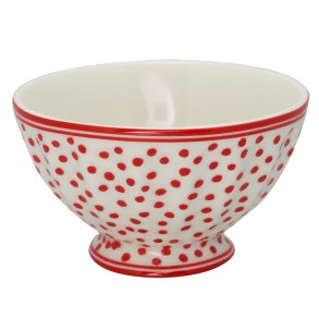 Dot White french bowl 10 cm medium fra GreenGate - Tinashjem