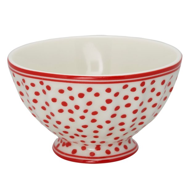 Dot White french bowl 10 cm medium fra GreenGate - Tinashjem