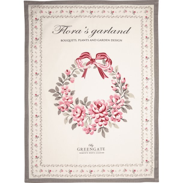 Flora White viskestykke 50 x 70 cm fra GreenGate - Tinashjem