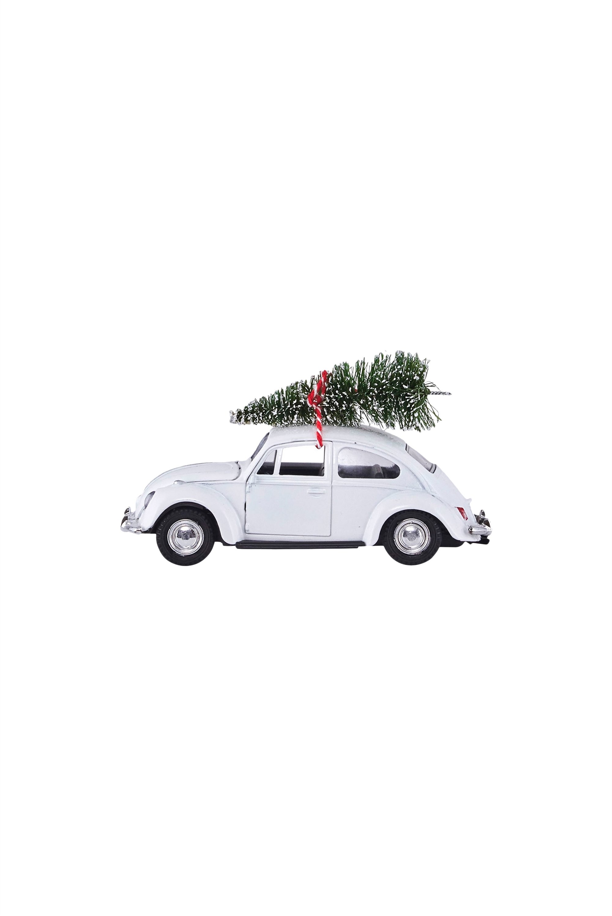 House Doctor xmas car hvid mini 8,5 cm - Fransenhome