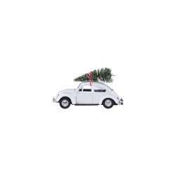 House Doctor xmas car hvid mini 8,5 cm - Fransenhome