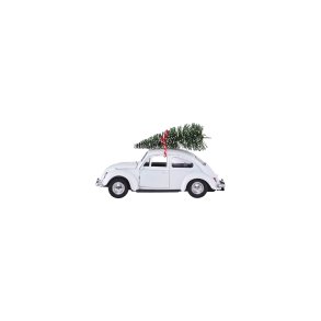 House Doctor xmas car hvid mini 8,5 cm - Fransenhome