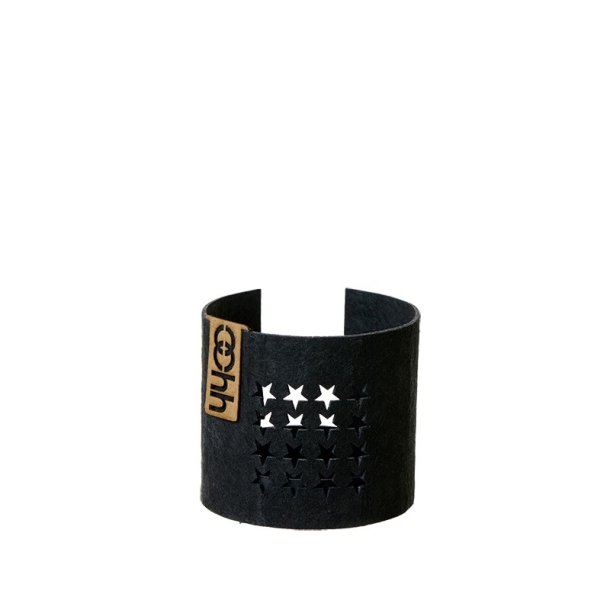 L�bech Living Felt Tealight Holder Stars Small Black - Tinashjem