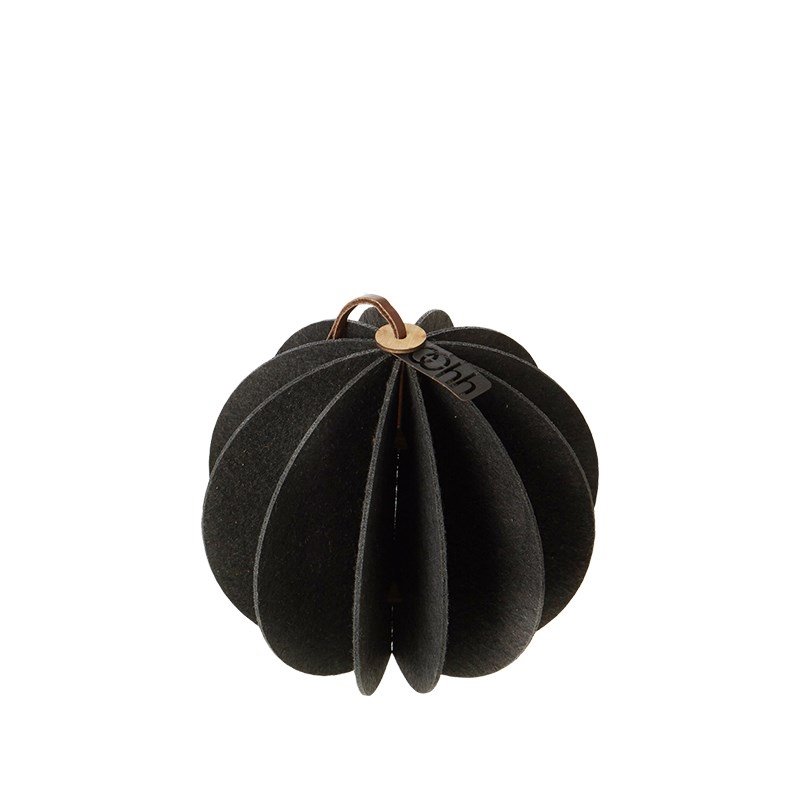 L�bech Living Hanging Felt Xmas ball Black 14 cm - Fransenhome