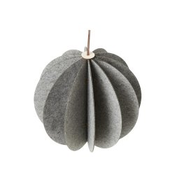 L�bech Living Hanging Felt Xmas ball Grey 20 cm - Fransenhome
