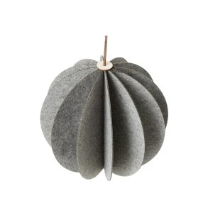 L�bech Living Hanging Felt Xmas ball Grey 20 cm - Fransenhome