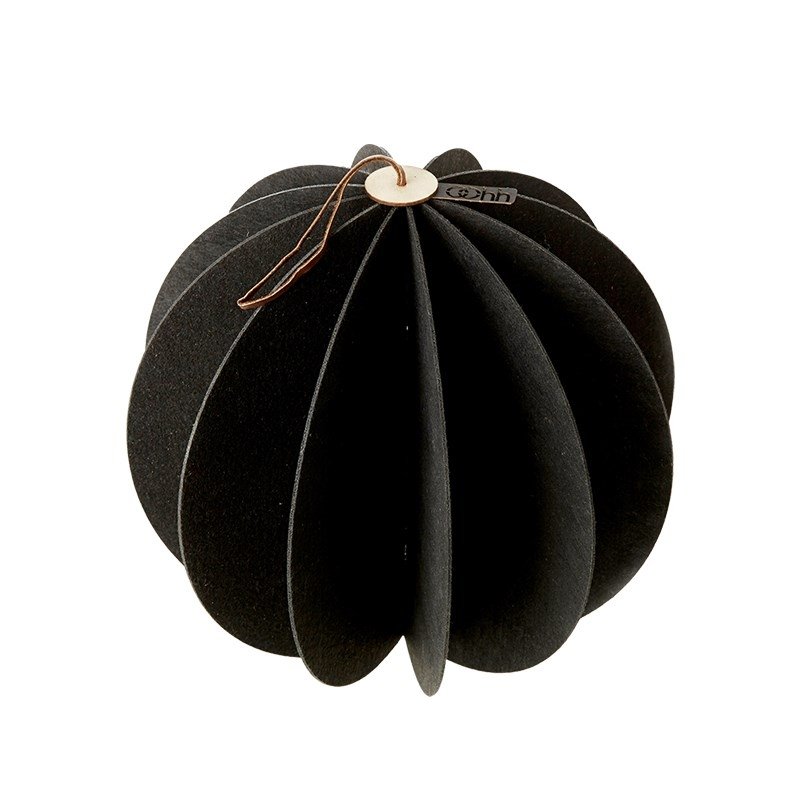 L�bech Living Hanging Felt Xmas ball Black 28 cm - Fransenhome