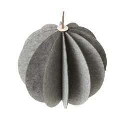 L�bech Living Hanging Felt Xmas ball Grey 28 cm - Fransenhome