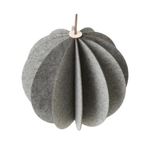 L�bech Living Hanging Felt Xmas ball Grey 28 cm - Fransenhome