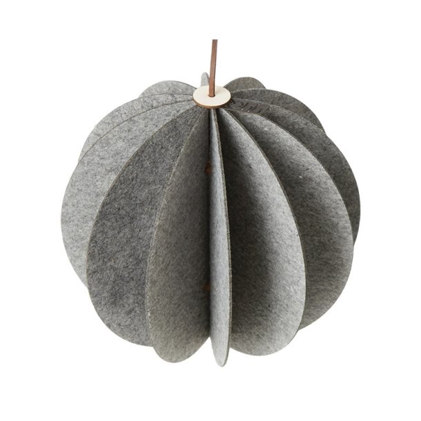L�bech Living Hanging Felt Xmas ball Grey 28 cm - Tinashjem