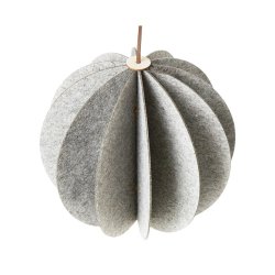 L�bech Living Hanging Felt Xmas ball White 28 cm - Fransenhome