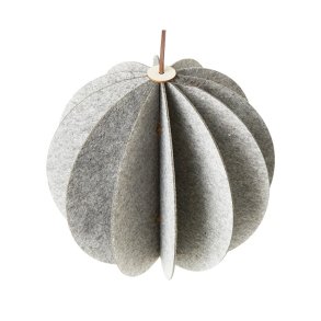 L�bech Living Hanging Felt Xmas ball White 28 cm - Fransenhome