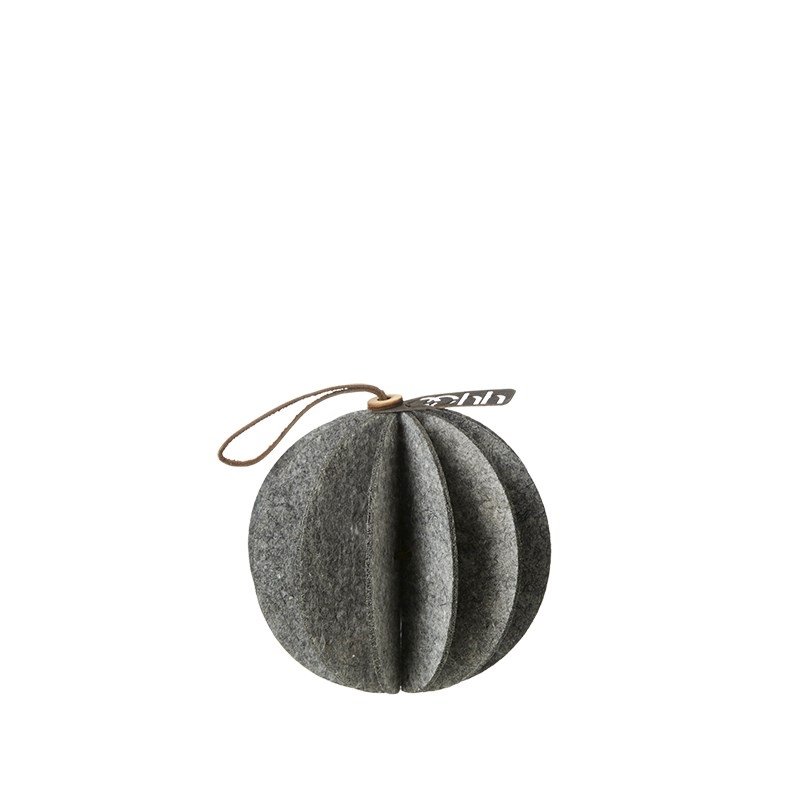 L�bech Living Hanging Felt Xmas ball Grey 9 cm - Fransenhome