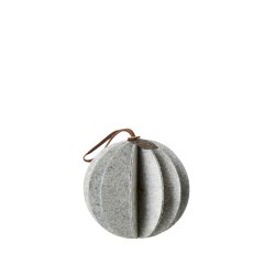 L�bech Living Hanging Felt Xmas ball White 9 cm - Fransenhome