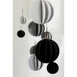 L�bech Living Hanging Felt Xmas ball Grey 28 cm flere farver og st�rrelser h�ngende - Fransenhome