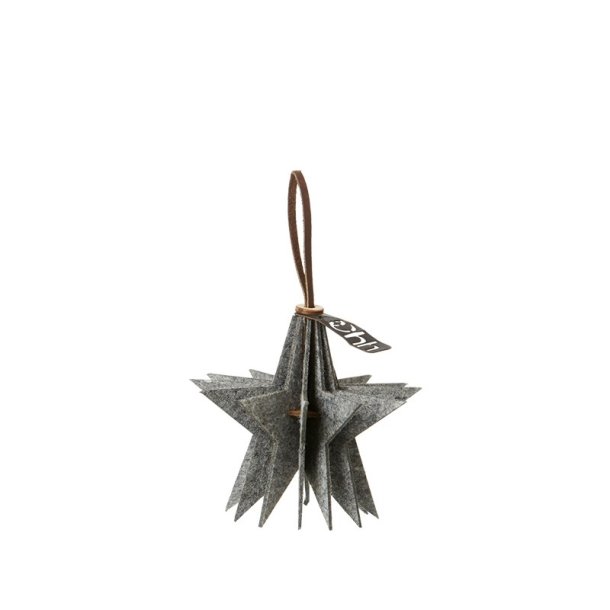L�bech Living Felt Star ornament hanging grey - Tinashjem
