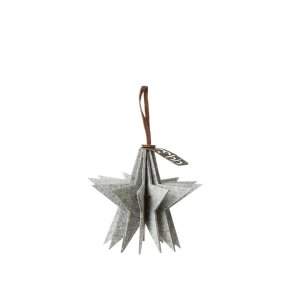 L�bech Living Felt Star ornament hanging white til at samle - Fransenhome