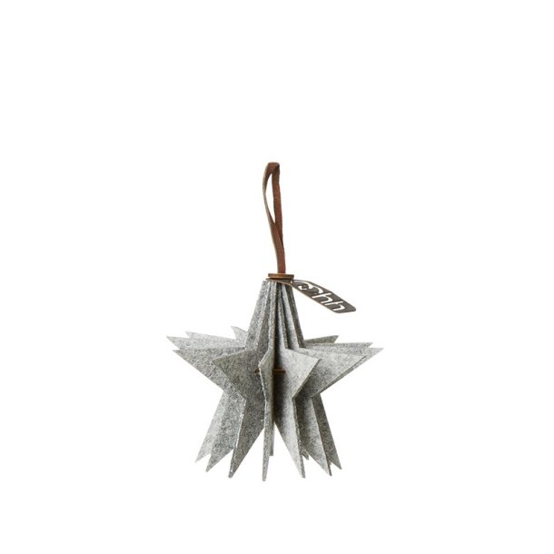 L�bech Living Felt Star ornament hanging white - Tinashjem