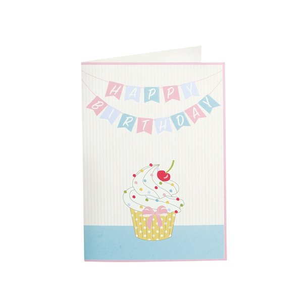 Happy Birthday kort pakke med 12 stk. kort og kuverter fra GreenGate -Tinashjem