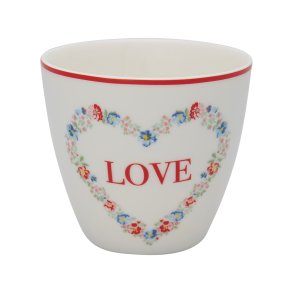 Heart Love White latte cup fra GreenGate - Tinashjem