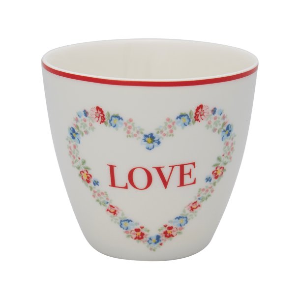 Heart Love White latte cup fra GreenGate - Tinashjem