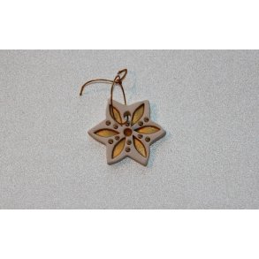 Hel Lenica stjerne til oph�ng 4,5 x 4,5 cm r�hvid med guldm�nster - Fransenhome
