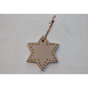 Hel Lenica stjerne til oph�ng 7,5 x 7,5 cm r�hvid med guld prikker - Fransenhome