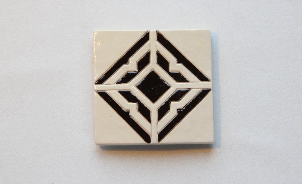 Hel Lenica glasbakke beige bund med m�rkebrun m�nster - Fransenhome