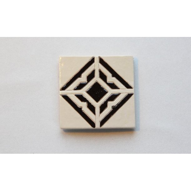 Hel Lenica glasbakke beige bund med m�rkebrun m�nster - Tinashjem